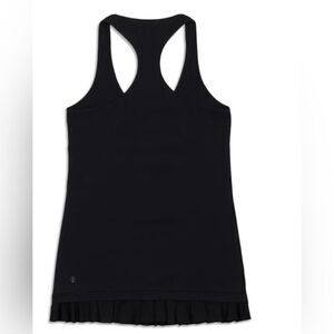 Lululemon Athletica Black Cool Racerback Tank Top Ruffle Hem Size 4